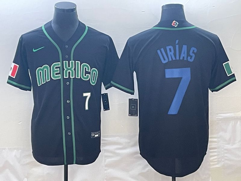 Men 2023 World Cub Mexico #7 Urias Black Nike MLB Jersey16